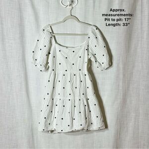 Rails Selene White Embroidered Daisy Puff Sleeve Mini Dress XL